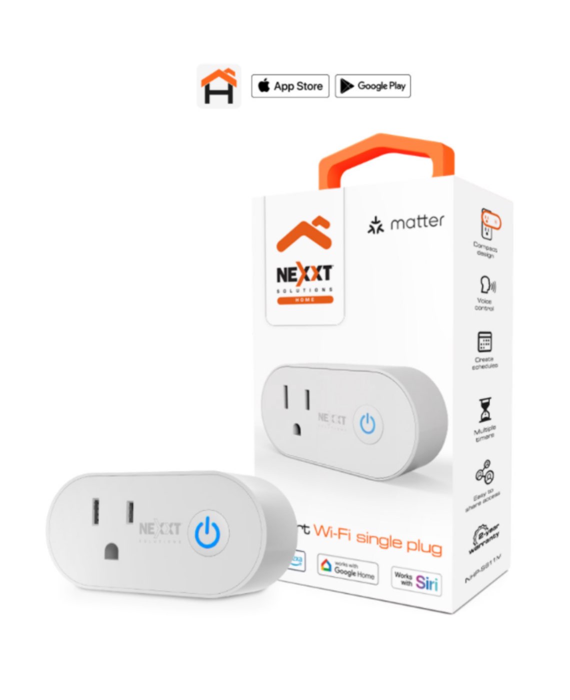 Enchufe Inteligente WiFi Compatible con Matter – Alexa, Google, Siri