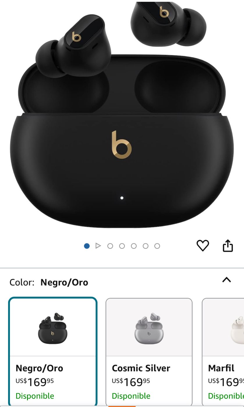 Beats Studio Bud + negro con cancelacion de ruido